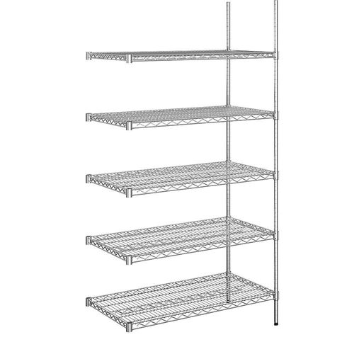 4061753092151 - Stahldraht-Gitterregal verchromt Fachlast 250 kg BxT 910 x 610 mm Anbauregal Höhe 1880 mm 5 Fachböden kaiserkraft 4061753092151 - Stahldraht-Gitterregal verchromt Fachlast 250 kg BxT 910 x 610 mm Anbauregal Höhe 1880 mm 5 Fachböden kaiserkraft