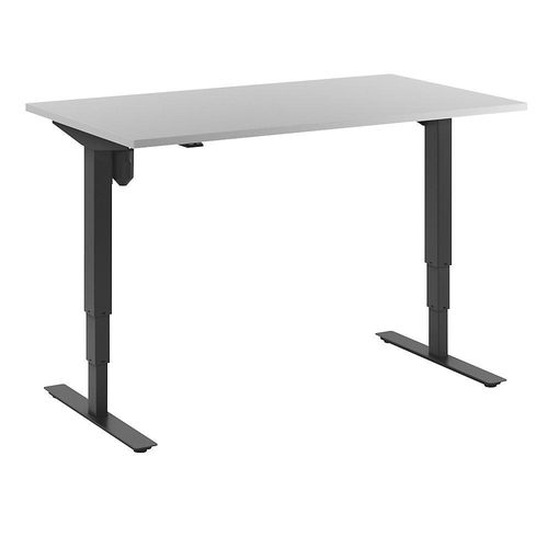 4061753258632 - Schreibtisch Atlanta elektrisch höhenverstellbar gerade BxT 1400 x 800 mm lichtgrau schwarz kaiserkraft