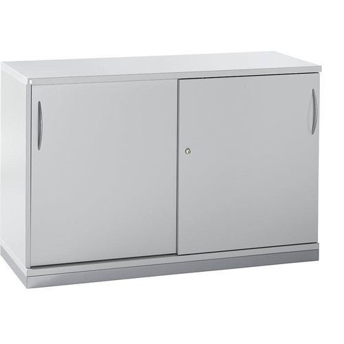 4260429761555 - LENA - Schiebetürenschrank 1 Fachboden 2 Ordnerhöhen 2 Schiebetüren HxBxT 781 x 1200 x 442 mm lichtgrau kaiserkraft 4260429761555 - LENA - Schiebetürenschrank 1 Fachboden 2 Ordnerhöhen 2 Schiebetüren HxBxT 781 x 1200 x 442 mm lichtgrau kaiserkraft