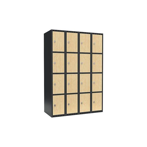 7042424831702 - 4er-Schließfachschrank Fydor 4 Abteile grau   Birke B 1200 mm 4 Abteile flache Dachform Vorhängeschloss kaiserkraft
