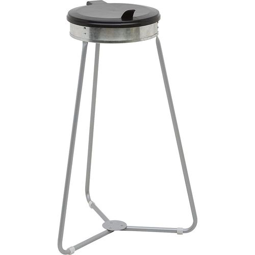 4061753296184 - eurokraft basic Müllsackhalter mit Abfallsäcken Volumen 120 l 10 Rollen à 25 Stk Deckel schwarz Abfallsäcke transparent ab 3 Stk