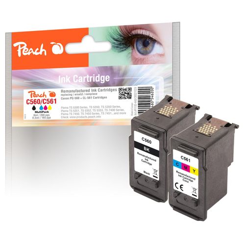 7640460546200 - C560 BK 2 Druckerpatronen (bk col) ersetzt Canon PG-560BK CL-561C 3713C006 für zB Canon Pixma TS 7450 a Canon Pixma TS 5350 a (wiederaufbereitet) 7640460546200 - C560 BK 2 Druckerpatronen (bk col) ersetzt Canon PG-560BK CL-561C 3713C006 für zB Canon Pixma TS 7450 a Canon Pixma TS 5350 a (wiederaufbereitet)