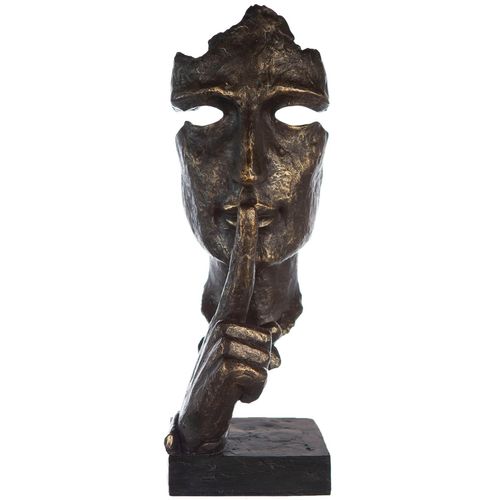 4063387374665 - Dekofigur CASABLANCA BY GILDE Skulptur XL Silence braun (bronzefarben) Dekofiguren B H T 39cm x 100cm x 35cm Kunstharz B39cm H100cm T35cm