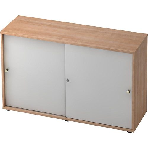 4032062181560 - ANNY-AC - Schiebetürenschrank mit Akustik-Rückwand 1 Fachboden Mitteltrennwand Nussbaum-Dekor kaiserkraft