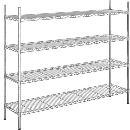 4260563728520 - Stahldraht-Gitterregal verchromt Fachlast 100 kg BxT 1520 x 460 mm Grundregal Höhe 1370 mm 4 Fachböden kaiserkraft 4260563728520 - Stahldraht-Gitterregal verchromt Fachlast 100 kg BxT 1520 x 460 mm Grundregal Höhe 1370 mm 4 Fachböden kaiserkraft
