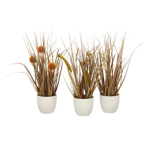 4064118351771 - Kunstgras CREATIV GREEN Grasbusch Düne beige H26cm Ø13cm Kunststoff Kunstpflanzen als Set aus drei Ausführungen