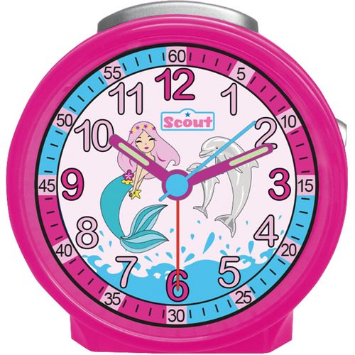 4026687132571 - Quarzwecker SCOUT Delphinwecker Friends 280001037 rosa Wecker Kinder mit Meerjungfrau und Delfinmotiv Lernwecker ideal auch als Geschenk 4026687132571 - Quarzwecker SCOUT Delphinwecker Friends 280001037 rosa Wecker Kinder mit Meerjungfrau und Delfinmotiv Lernwecker ideal auch als Geschenk