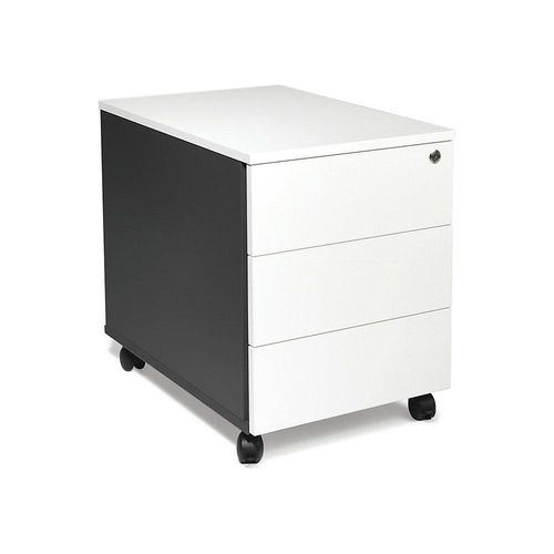 5905745100839 - Rollcontainer Portland HxBxT 550 x 420 x 600 mm dunkelgrau   weiß gebürstet kaiserkraft