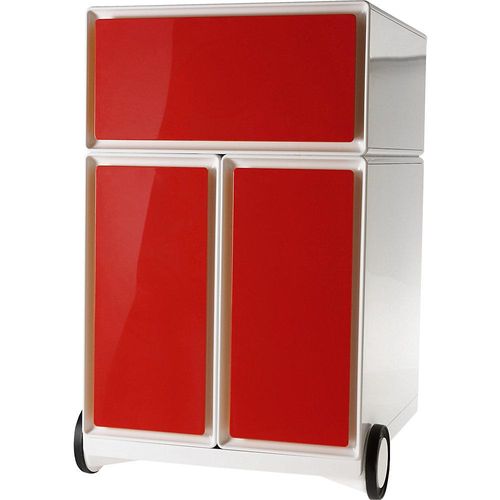3660141922585 - Paperflow Rollcontainer easyBox® 1 Schublade 2 Hängeregistraturschübe weiß   rot