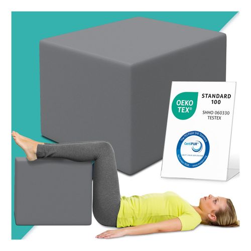 4260641680412 - aktivshop Bandscheibenwürfel Stufenlagerungswürfel zur Stufenlagerung Stufenbett mit Bezug Fitness Würfel Schaumstoff 40 x 50 x 50 cm