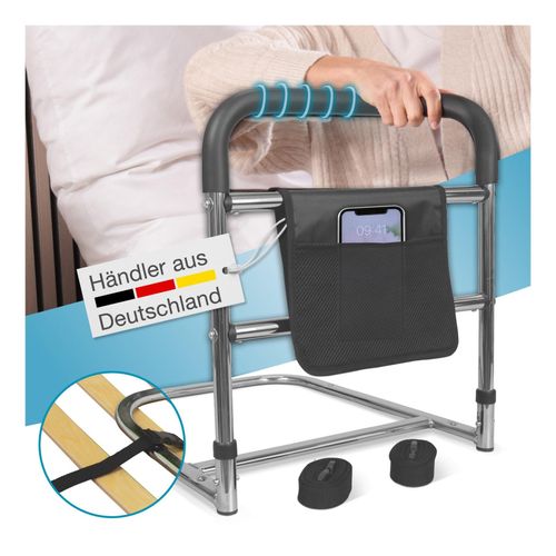 4260346887567 - ELONEO Schwarz Bett - Aufstehhilfe mit Tasche belastbar bis 120 kg stabiler Bettgriff mit Gummi praktischer Rausfallschutz 4260346887567 - ELONEO Schwarz Bett - Aufstehhilfe mit Tasche belastbar bis 120 kg stabiler Bettgriff mit Gummi praktischer Rausfallschutz