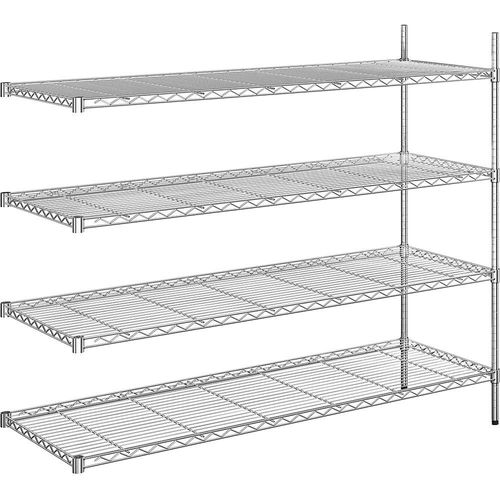 4061753091970 - Stahldraht-Gitterregal verchromt Fachlast 100 kg BxT 1520 x 610 mm Anbauregal Höhe 1370 mm 4 Fachböden kaiserkraft