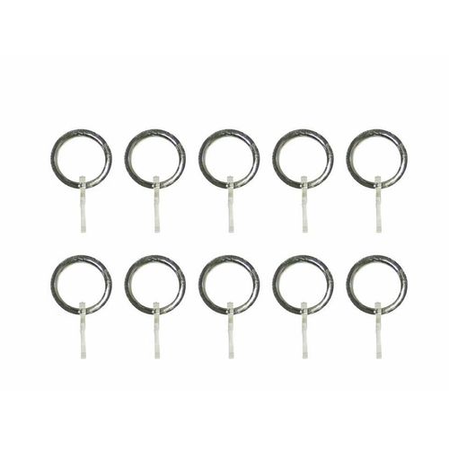 4004339440090 - Gardinenring indeko Gardinenstangen (Set 10-St mit Faltenlegehaken) für Vorhangstangen bis Ø 20 mm silberfarben