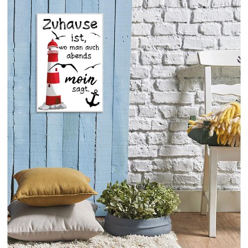 4067437340365 - Metallbild QUEENCE Moin Bilder Gr B H 30 cm x 45 cm Metallbild Hochformat 1 St rot Metallbilder Stahlschilder