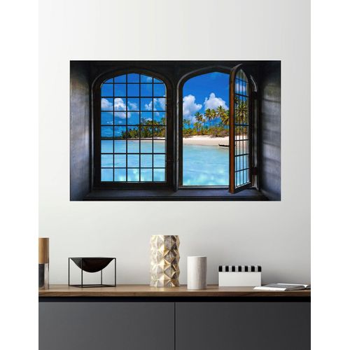 4049009253099 - Wandsticker QUEENCE Südsee bunt B60cm Vinyl Wandtattoos Wandsticker Wandbild selbstklebend 3D Fenster