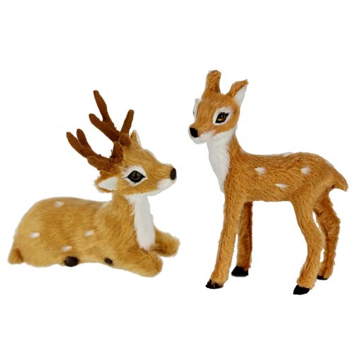 4019844816650 - Dekofigur IGEA Tierfigur mini Reh 2er Set braun B7cm H7cm Polyester Dekofiguren Kunstfell Tierfigur Statue Ornamente Pelz Plüschtier Pelztier Waldtier 4019844816650 - Dekofigur IGEA Tierfigur mini Reh 2er Set braun B7cm H7cm Polyester Dekofiguren Kunstfell Tierfigur Statue Ornamente Pelz Plüschtier Pelztier Waldtier