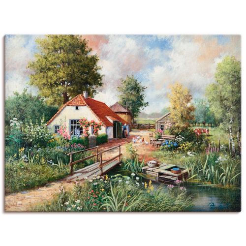 4055327487016 - Wandbild ARTLAND Bauernhof Bilder Gr B H 40 cm x 30 cm Leinwandbild Gebäude Querformat 1 St grün Bild Poster Bilder als Leinwandbild Wandaufkleber oder in versch Größen