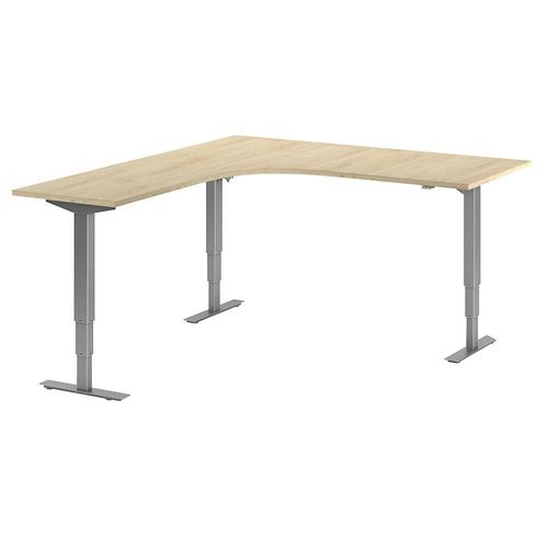 4061753259486 - Schreibtisch Atlanta elektrisch höhenverstellbar L-Form BxT 1800 x 2000 mm Eiche silber links kaiserkraft