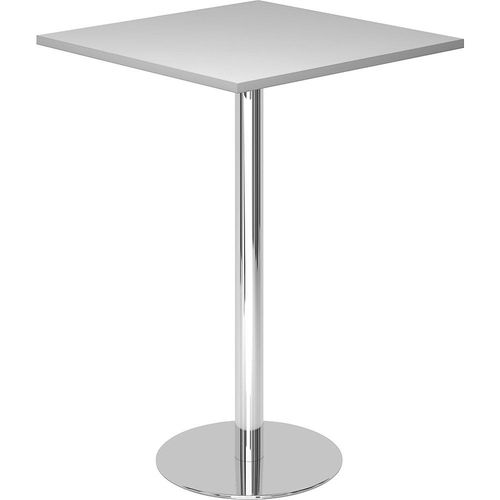 4032062166734 - Stehtisch LxB 800 x 800 mm 1116 mm hoch Gestell verchromt Platte lichtgrau kaiserkraft