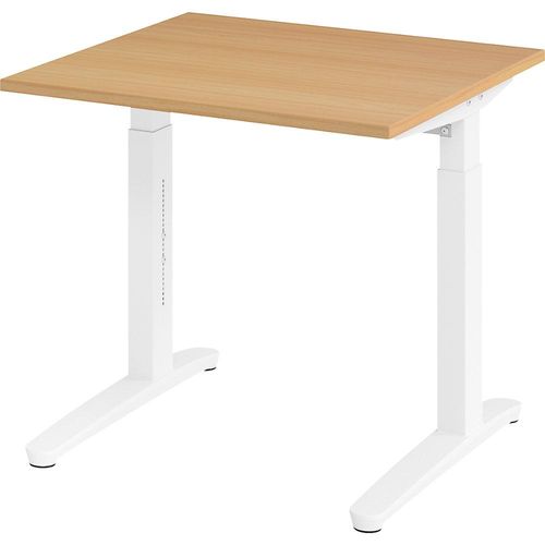 4032062169018 - eurokraft pro ANNY - Schreibtisch mit C-Fußgestell höhenverstellbar 650 - 850 mm Breite 800 mm Buche weiß 4032062169018 - eurokraft pro ANNY - Schreibtisch mit C-Fußgestell höhenverstellbar 650 - 850 mm Breite 800 mm Buche weiß