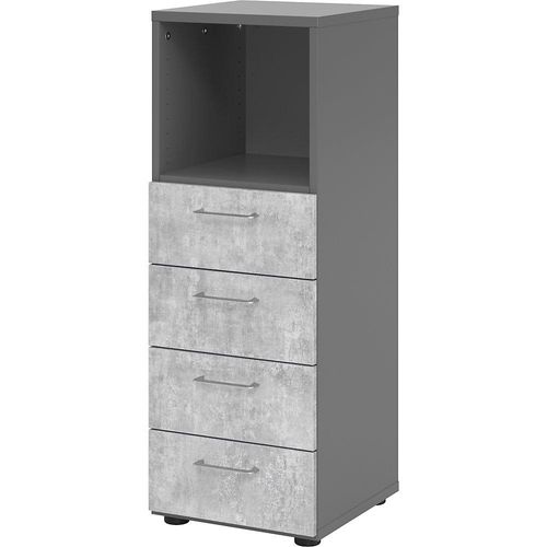 4032062184875 - VERA-ZWO - Regal- Schubladenkombination HxBxT 1100 x 400 x 420 mm graphit beton kaiserkraft 4032062184875 - VERA-ZWO - Regal- Schubladenkombination HxBxT 1100 x 400 x 420 mm graphit beton kaiserkraft