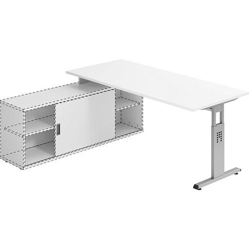 4032062147689 - Auflage-Schreibtisch BxT 1800 x 800 mm weiß kaiserkraft