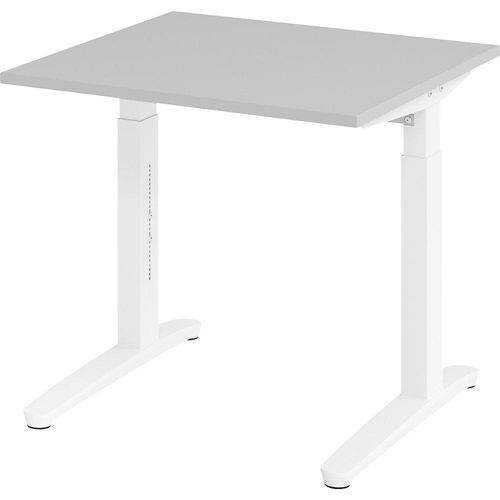 4032062168981 - eurokraft pro ANNY - Schreibtisch mit C-Fußgestell höhenverstellbar 650 - 850 mm Breite 800 mm lichtgrau weiß 4032062168981 - eurokraft pro ANNY - Schreibtisch mit C-Fußgestell höhenverstellbar 650 - 850 mm Breite 800 mm lichtgrau weiß