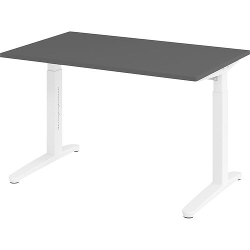 4032062324318 - eurokraft pro ANNY - Schreibtisch mit C-Fußgestell höhenverstellbar 650 - 850 mm Breite 1200 mm graphit   weiß