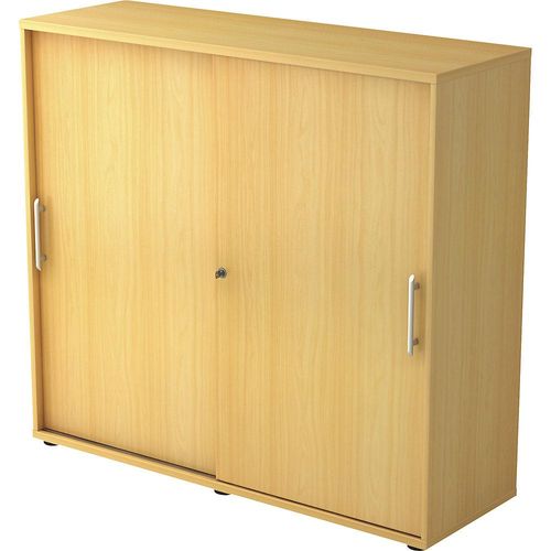 4032062025000 - Schiebetürenschrank je 2 Fachböden 1 Trennwand HxBxT 1100 x 1200 x 400 mm Buche-Dekor kaiserkraft 4032062025000 - Schiebetürenschrank je 2 Fachböden 1 Trennwand HxBxT 1100 x 1200 x 400 mm Buche-Dekor kaiserkraft