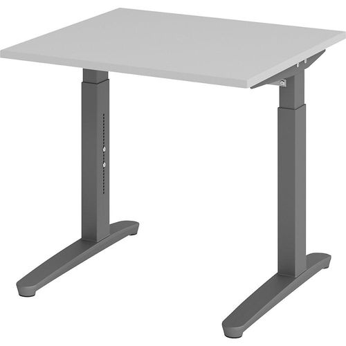 4032062171981 - eurokraft pro ANNY - Schreibtisch mit C-Fußgestell höhenverstellbar 650 - 850 mm Breite 800 mm lichtgrau graphit 4032062171981 - eurokraft pro ANNY - Schreibtisch mit C-Fußgestell höhenverstellbar 650 - 850 mm Breite 800 mm lichtgrau graphit