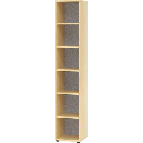 4032062178034 - ANNY-AC - Regal mit Akustik-Rückwand HxBxT 2156 x 400 x 400 mm 5 Fachböden Ahorn-Dekor kaiserkraft