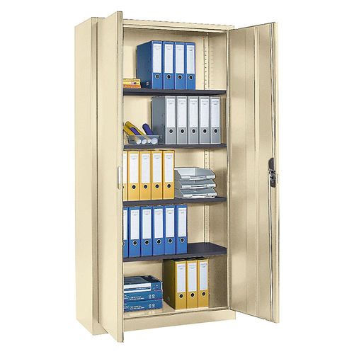 4064615121464 - Stahlschrank mit Flügeltüren HxBxT 1950 x 1000 x 420 mm hellelfenbein C+P