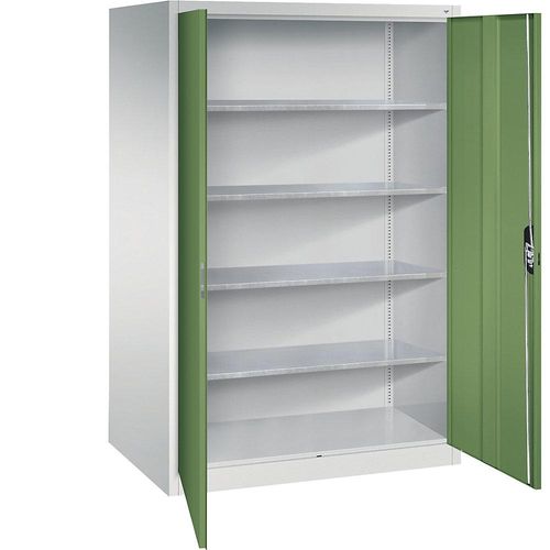 4053597862304 - Werkstatt-Flügeltürschrank HxBxT 1950 x 1200 x 800 mm lichtgrau   resedagrün C+P