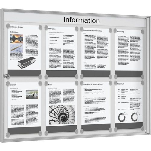 4260256793095 - Preiswertschaukasten grauweiß Querformat für 8 x DIN A4 kaiserkraft 4260256793095 - Preiswertschaukasten grauweiß Querformat für 8 x DIN A4 kaiserkraft