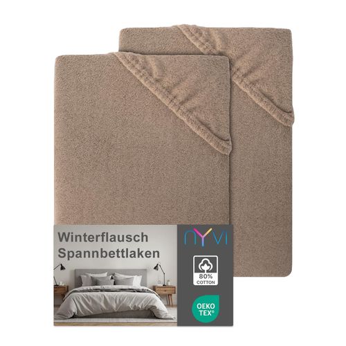 4255636639476 - NYVI Spannbettlaken DreamScience Winterflausch für Matratzen bis 22 cm Höhe - Wärmendes & Kuschelweiches Winter Bettlaken Spannbetttuch Farbenougat Größe180x200 - 200x200 cm (2er Pack) 4255636639476 - NYVI Spannbettlaken DreamScience Winterflausch für Matratzen bis 22 cm Höhe - Wärmendes & Kuschelweiches Winter Bettlaken Spannbetttuch Farbenougat Größe180x200 - 200x200 cm (2er Pack)