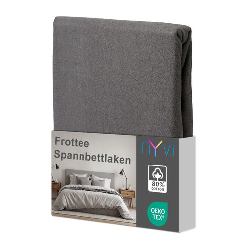 4255636634013 - NYVI Spannbettlaken DreamScience Frottee - Warm und Kuschelig hohe Feuchtigkeitsaufnahme schnell trocknend - Frottier Spannbetttuch Bettlaken Farbegrau Größe90x200 - 100x200 cm 4255636634013 - NYVI Spannbettlaken DreamScience Frottee - Warm und Kuschelig hohe Feuchtigkeitsaufnahme schnell trocknend - Frottier Spannbetttuch Bettlaken Farbegrau Größe90x200 - 100x200 cm