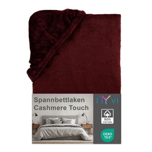 4255636635218 - NYVI Spannbettlaken DreamScience Cashmere Touch Spannbetttuch - Kuschelweiches & Wärmendes Bettlaken für Matratzenhöhe bis zu 22 cm Farbebordeaux Größe180 - 200x220 + 40 cm Boxspringbett 4255636635218 - NYVI Spannbettlaken DreamScience Cashmere Touch Spannbetttuch - Kuschelweiches & Wärmendes Bettlaken für Matratzenhöhe bis zu 22 cm Farbebordeaux Größe180 - 200x220 + 40 cm Boxspringbett
