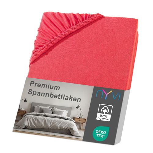 4255636633870 - NYVI Spannbettlaken DreamScience Premium - Komfort Spannbetttuch 190g m² Einlaufschutz Bügelfrei mit Gummizug Farberot Größe180 - 200x220 + 40 cm Boxspringbett 4255636633870 - NYVI Spannbettlaken DreamScience Premium - Komfort Spannbetttuch 190g m² Einlaufschutz Bügelfrei mit Gummizug Farberot Größe180 - 200x220 + 40 cm Boxspringbett