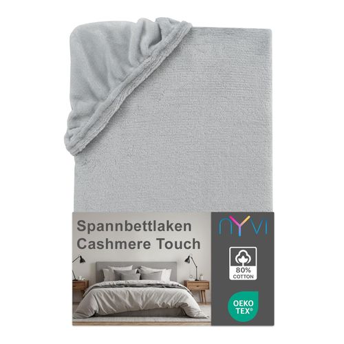 4255636635089 - NYVI Spannbettlaken DreamScience Cashmere Touch Spannbetttuch - Kuschelweiches & Wärmendes Bettlaken für Matratzenhöhe bis zu 22 cm Farbesilber Größe140x200 - 160x200 cm 4255636635089 - NYVI Spannbettlaken DreamScience Cashmere Touch Spannbetttuch - Kuschelweiches & Wärmendes Bettlaken für Matratzenhöhe bis zu 22 cm Farbesilber Größe140x200 - 160x200 cm