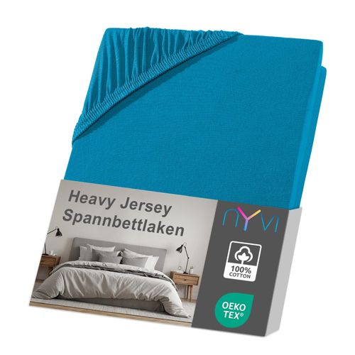 4255636633146 - NYVI Spannbettlaken DreamScience Heavy Jersey - Spannbetttuch Formstabil 160g m² Rundum-Gummizug Bügelfrei Farbepetrol Größe180x200 - 200x200 + 15 cm Topper 4255636633146 - NYVI Spannbettlaken DreamScience Heavy Jersey - Spannbetttuch Formstabil 160g m² Rundum-Gummizug Bügelfrei Farbepetrol Größe180x200 - 200x200 + 15 cm Topper