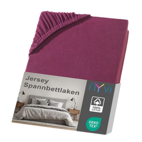 4255636631258 - NYVI Jersey Spannbettlaken DreamScience für Matratzen bis 22 cm Höhe - Weich & Anschmiegsam Rundumgummizug Bügelfrei Farbebordeaux Größe180x200 - 200x200 cm 4255636631258 - NYVI Jersey Spannbettlaken DreamScience für Matratzen bis 22 cm Höhe - Weich & Anschmiegsam Rundumgummizug Bügelfrei Farbebordeaux Größe180x200 - 200x200 cm