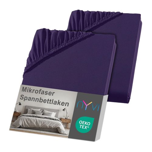 4255636636994 - NYVI Spannbettlaken DreamScience Mikrofaser - Weich & Anschmiegsam Rundumgummizug Bügelfrei Farbeaubergine Größe140x200 - 160x200 cm (2er Pack) 4255636636994 - NYVI Spannbettlaken DreamScience Mikrofaser - Weich & Anschmiegsam Rundumgummizug Bügelfrei Farbeaubergine Größe140x200 - 160x200 cm (2er Pack)