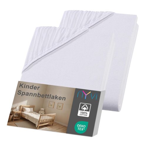 4255636635270 - NYVI Kinder Spannbettlaken Junior für Kinderbettmatratzen bis 12cm Höhe - Weich & Anschmiegsam Rundumgummizug Bügelfrei Farbeweiß Größe70x140 cm (2er Pack) 4255636635270 - NYVI Kinder Spannbettlaken Junior für Kinderbettmatratzen bis 12cm Höhe - Weich & Anschmiegsam Rundumgummizug Bügelfrei Farbeweiß Größe70x140 cm (2er Pack)