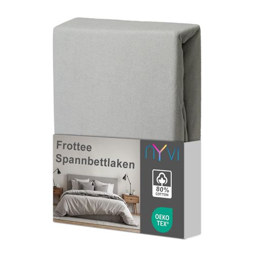 4255636634129 - NYVI Spannbettlaken DreamScience Frottee - Warm und Kuschelig hohe Feuchtigkeitsaufnahme schnell trocknend - Frottier Spannbetttuch Bettlaken Farbesilber Größe140x200 - 160x200 cm 4255636634129 - NYVI Spannbettlaken DreamScience Frottee - Warm und Kuschelig hohe Feuchtigkeitsaufnahme schnell trocknend - Frottier Spannbetttuch Bettlaken Farbesilber Größe140x200 - 160x200 cm
