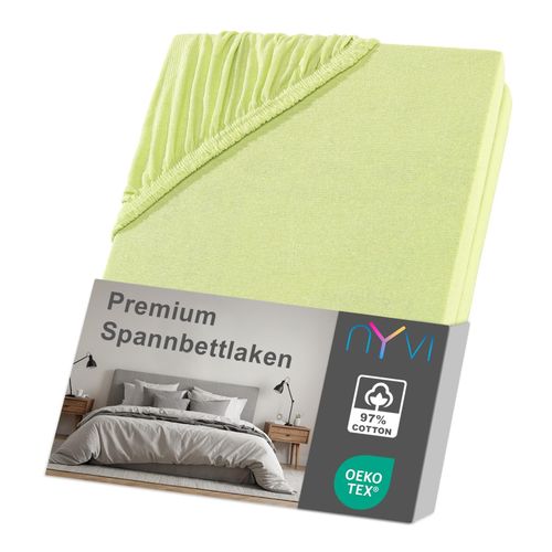 4255636633887 - NYVI Spannbettlaken DreamScience Premium - Komfort Spannbetttuch 190g m² Einlaufschutz Bügelfrei mit Gummizug Farbeapfelgrün Größe180 - 200x220 + 40 cm Boxspringbett 4255636633887 - NYVI Spannbettlaken DreamScience Premium - Komfort Spannbetttuch 190g m² Einlaufschutz Bügelfrei mit Gummizug Farbeapfelgrün Größe180 - 200x220 + 40 cm Boxspringbett