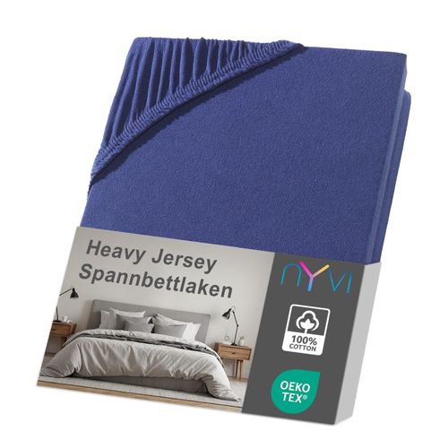 4255636632859 - NYVI Spannbettlaken DreamScience Heavy Jersey - Spannbetttuch Formstabil 160g m² Rundum-Gummizug Bügelfrei Farbenavyblau Größe180 - 200x220 + 40 cm Boxspringbett 4255636632859 - NYVI Spannbettlaken DreamScience Heavy Jersey - Spannbetttuch Formstabil 160g m² Rundum-Gummizug Bügelfrei Farbenavyblau Größe180 - 200x220 + 40 cm Boxspringbett