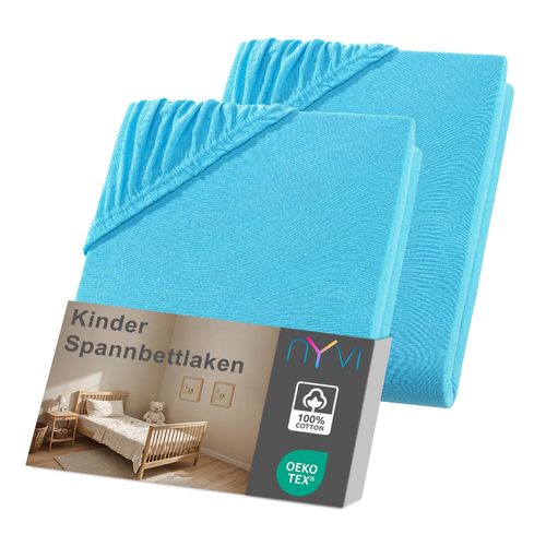 4255636635300 - NYVI Kinder Spannbettlaken Junior für Kinderbettmatratzen bis 12cm Höhe - Weich & Anschmiegsam Rundumgummizug Bügelfrei Farbetürkis Größe70x140 cm (2er Pack) 4255636635300 - NYVI Kinder Spannbettlaken Junior für Kinderbettmatratzen bis 12cm Höhe - Weich & Anschmiegsam Rundumgummizug Bügelfrei Farbetürkis Größe70x140 cm (2er Pack)