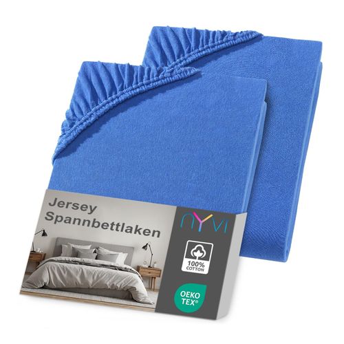 4255636635461 - NYVI Jersey Spannbettlaken DreamScience für Matratzen bis 22 cm Höhe - Weich & Anschmiegsam Rundumgummizug Bügelfrei Farberoyalblau Größe120x200 - 130x200 cm (2er Pack) 4255636635461 - NYVI Jersey Spannbettlaken DreamScience für Matratzen bis 22 cm Höhe - Weich & Anschmiegsam Rundumgummizug Bügelfrei Farberoyalblau Größe120x200 - 130x200 cm (2er Pack)