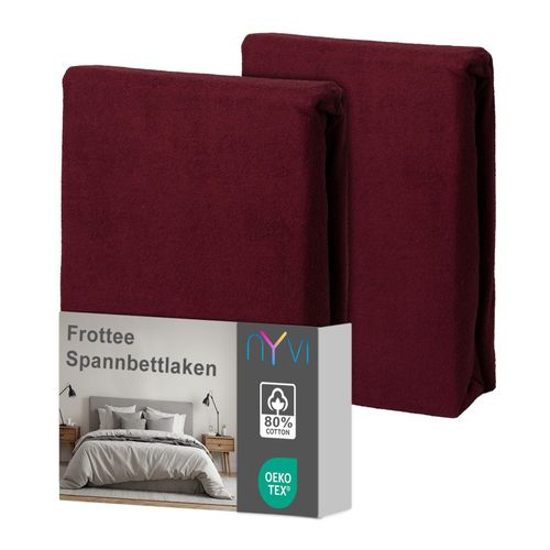 4255636639285 - NYVI Spannbettlaken DreamScience Frottee - Warm und Kuschelig hohe Feuchtigkeitsaufnahme schnell trocknend - Frottier Spannbetttuch Bettlaken Farbebordeaux Größe180 - 200x220 + 40 cm Boxspringbett (2er Pack) 4255636639285 - NYVI Spannbettlaken DreamScience Frottee - Warm und Kuschelig hohe Feuchtigkeitsaufnahme schnell trocknend - Frottier Spannbetttuch Bettlaken Farbebordeaux Größe180 - 200x220 + 40 cm Boxspringbett (2er Pack)