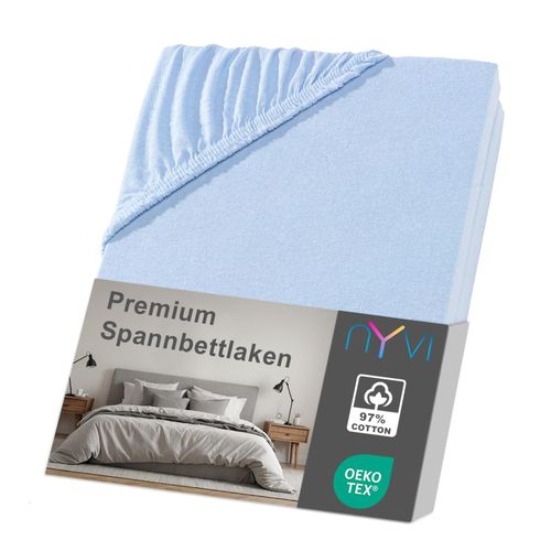 4255636633771 - NYVI Spannbettlaken DreamScience Premium - Komfort Spannbetttuch 190g m² Einlaufschutz Bügelfrei mit Gummizug Farbehellblau Größe180 - 200x220 + 40 cm Boxspringbett 4255636633771 - NYVI Spannbettlaken DreamScience Premium - Komfort Spannbetttuch 190g m² Einlaufschutz Bügelfrei mit Gummizug Farbehellblau Größe180 - 200x220 + 40 cm Boxspringbett